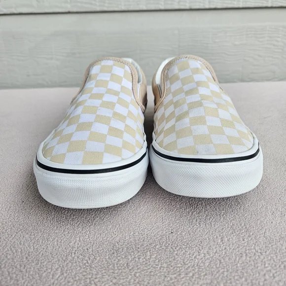 Vans Classic Slip-On Checkerboard Peach Sneaker Women SZ 8 Canvas Casual - Picture 6 of 12